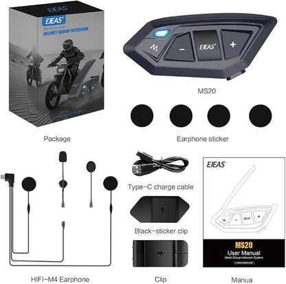 Motorcycle Bluetooth intercom MS20 2000m Helmet Intercom, 20 Riders Motorcycle - Image 3