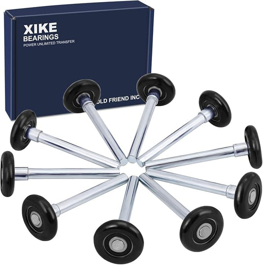 XiKe 10 Pack Black 2" Nylon Garage Door Roller 4" Stem, Quiet/Durable and High by XIKE+BEARINGS