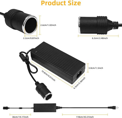 180W AC to DC Converter, 100V ~ 240V to 12V 15A Car Cigarette Lighter Socket - Image 2