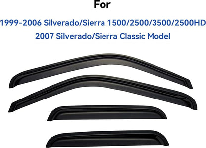 Window Visors Rain Guards for 1999-2006 Chevy Silverado/GMC Sierra 1500/2500/ - Image 3