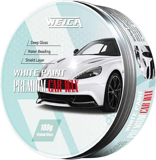 Car Wax for Light & Metallic Cars | White, Pearl | Anti-Yellowing Carnauba | by WEICA