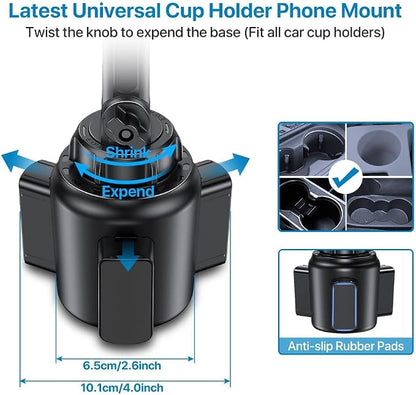 Miracase Cup Phone Holder for Car, Adjustable Long Neck Car Cup Holder Phone - Image 3