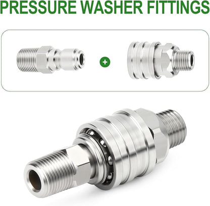 TAISHER 12PCS 304 Stainless Steel Pressure Washer Adapter Kit, Quick Connect - Image 5