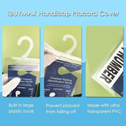 Handicap Placard Holder for Auto, Small Size Ultra Transparent Handicapped - Image 5