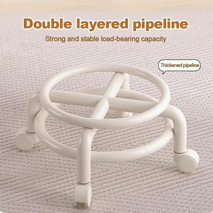 Low Rolling Stool with Wheels, Mini Rolling Garage Stool with Back Support - Image 4