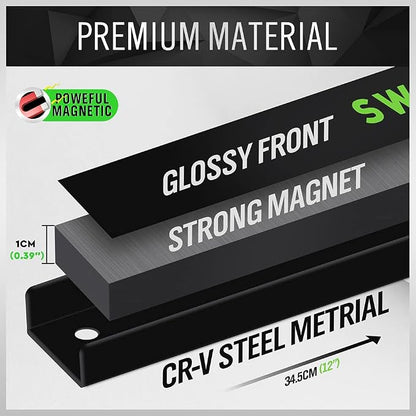 SWANLAKE 12" Magnetic Tool Holder Strip, Metal Tool Magnet Bar - Image 4