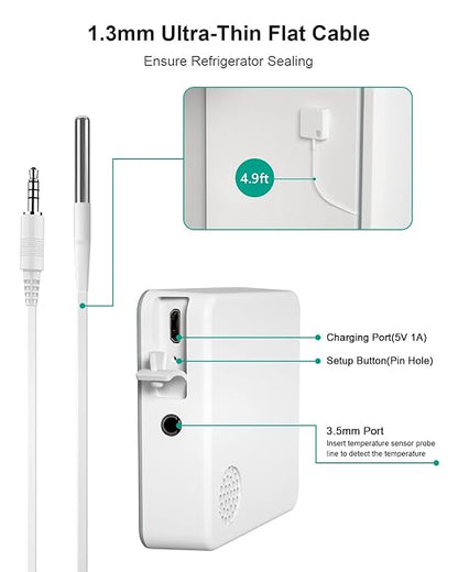 WiFi Thermometer Freezer Alarm, Email Alert, App Notification, Data Record - Image 4