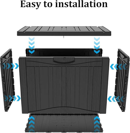 45 Gallon Lockable Resin Deck Box, Waterproof & UV-Resistant Outdoor Storage Box - Image 7