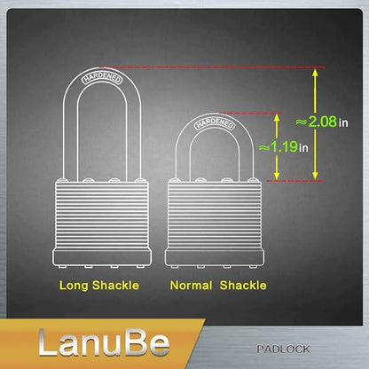 LanuBe Lock Laminated keyed padlock1-9/16 inch, keyed Alike Locks, Normal - Image 8