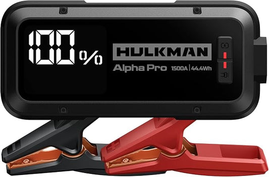 Hulkman Alpha Pro Solid Black, 1500A 44.4Wh Car Jump Starter Portable, by Hulkman