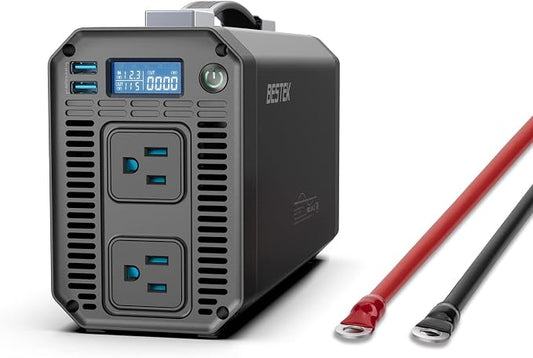 BESTEK Pure Sine Wave Power Inverter - 1000W Car Inverter DC 12V to 110V AC - by BESTEK