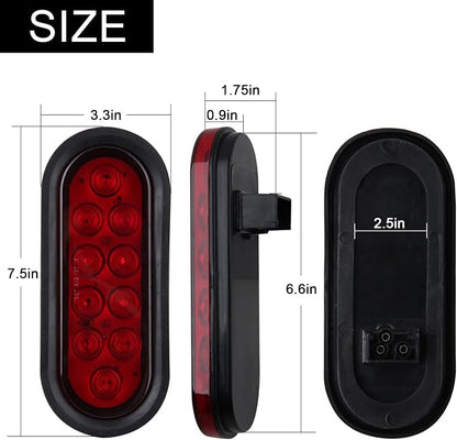 6 Inch Oval LED Trailer Tail Lights 10 LED - Image 4