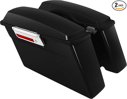 XFMT Motorcycle Vivid Black Hard Saddlebags Saddle Bags Trunk W/Lids & Latches by XFMT