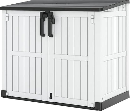 Outdoor Storage Shed 36 Cu. Ft. Resin Garden Horizontal Storage Large Capacity by LHBGO