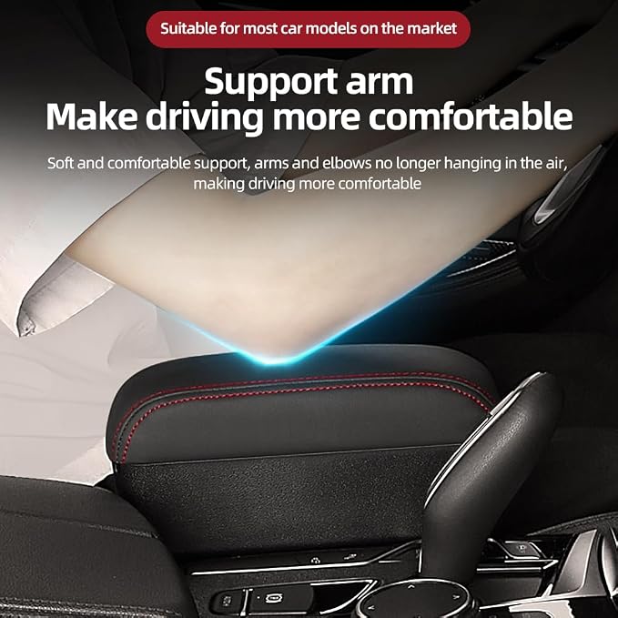 JEYODA Car Armrest Box with Cup Holder Car Central Liftable Armres Storage - Image 2