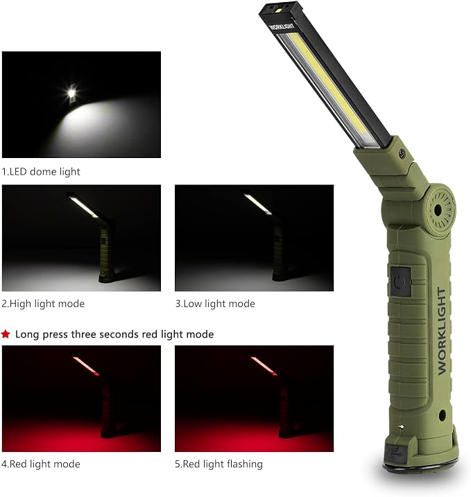 Men Tools for Christmas Birthday Gift 2 Packs LED Rechargeable Work Light - Image 3