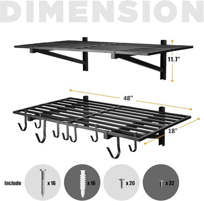4 Pack 1, 5x4ft Heavy Duty Garage Wall Shelving, Garage Shelving Wall Mounted - Image 3