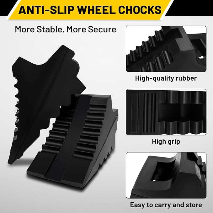 ROBLOCK Solid Rubber Wheel Chocks Heavy Duty Trailer Chock, G.V.W. Up to 4T - Image 3