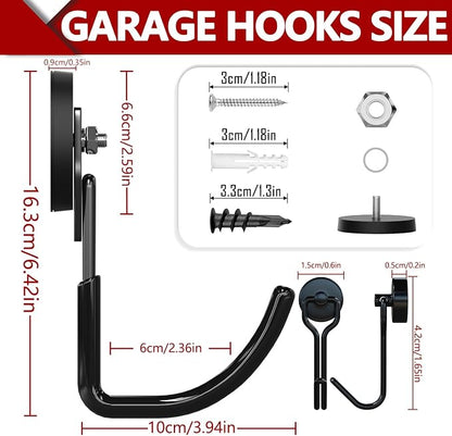 3-H Heavy Duty Magnet Garage Hooks 2 Pack, J Shape Strong Magnetic Hooks - Image 3