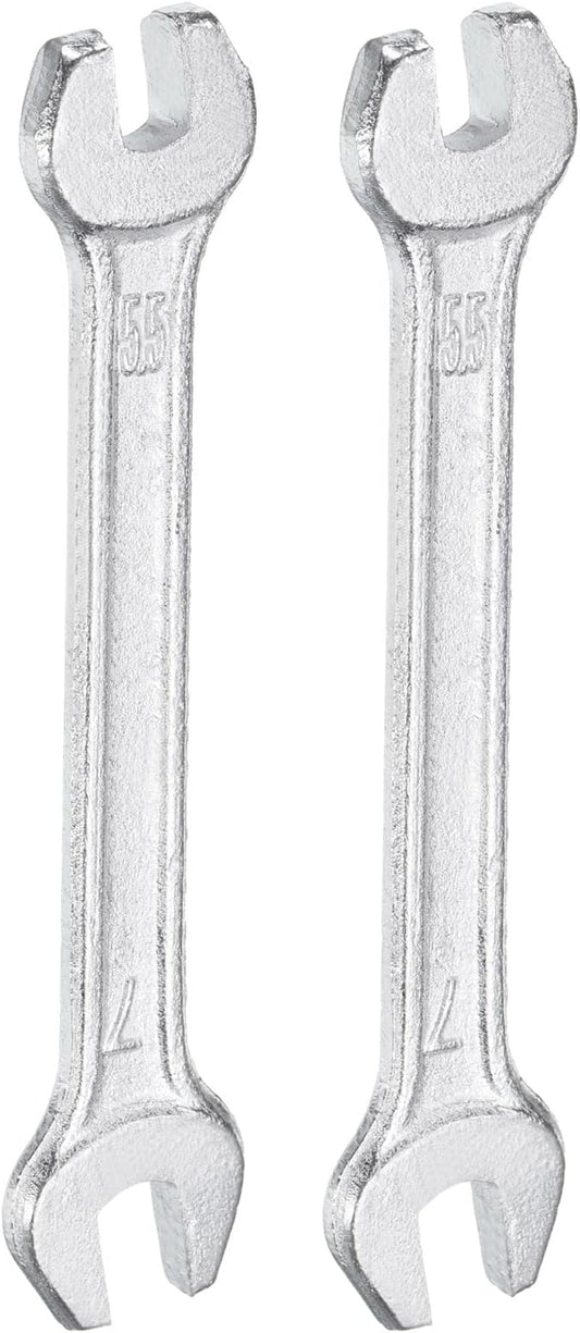 HARFINGTON 2pcs Double Open End Wrench 5.5mm x 7mm Metric 15 Degree Offset by HARFINGTON