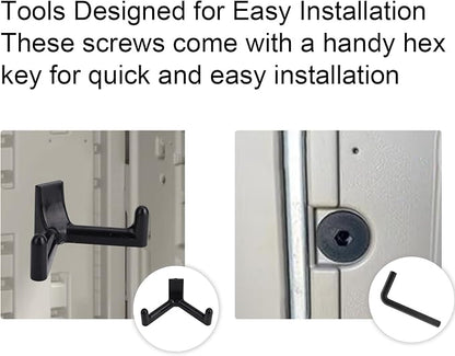 16 Pcs Storage Shed Hooks Set for Suncast, 5 Black V Shaped Tool Hooks Organizer - Image 5