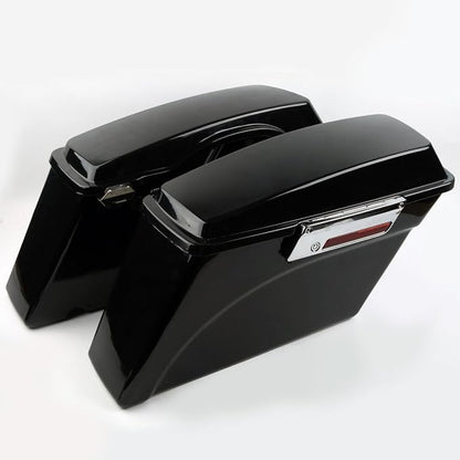 XFMT Gloss Black Hard Saddle bags Trunk w/Lid Latch & Key+Saddlebag Conversion - Image 2