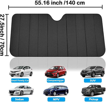 Big Hippo Front Car Sun Shade Windshield, Jumbo/Standard Sunshade Keeps Vehicle - Image 2