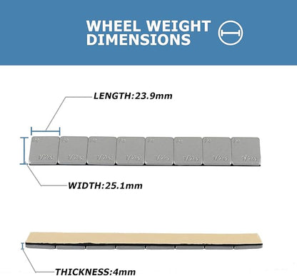0.5 Oz Stick on Wheel Weights（144pcs, 1/2 Oz Gray Adhesive Backed Wheel Weights - Image 4