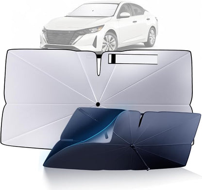 Windshield Sun Shade Umbrella: for Sentra-Sedan-2020-2024 2025-4-Layers Front - Image 2