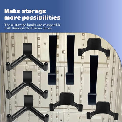 9 Pcs ABS Storage Shed Tool Hooks, Heavy Duty Shed Accessories & Hooks - Image 2