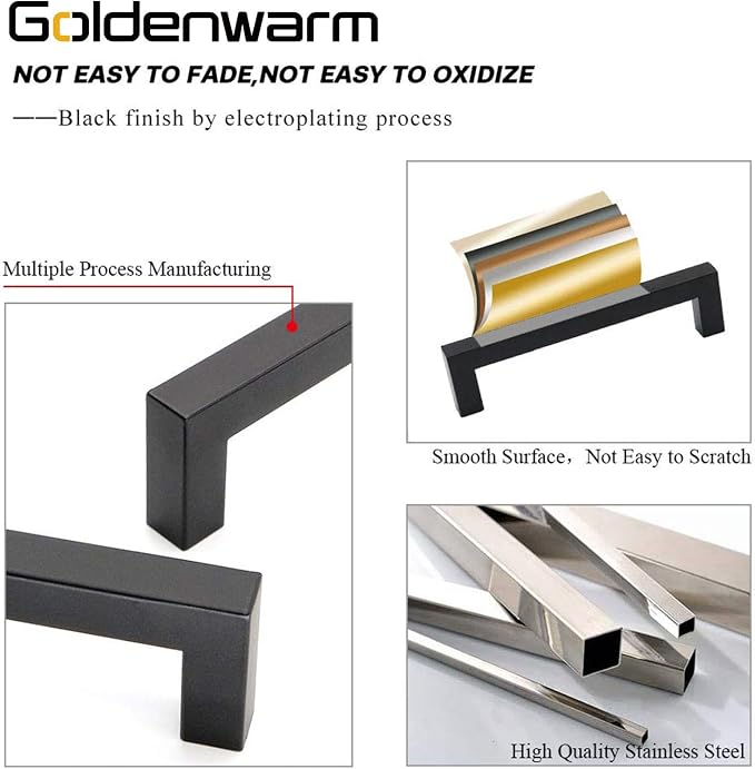 goldenwarm 10 Pack Black Cabinet Knobs T Bar - Image 3