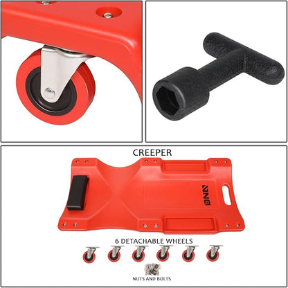 DNA MOTORING TOOLS-00201 36" L X 17" W x 4.25" H Vehicle Repair Low Profile - Image 6