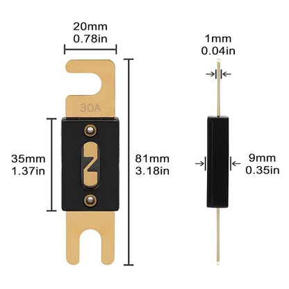 30A ANL Fuse 30 Amp Inline Blade Fuses 32V - Image 2