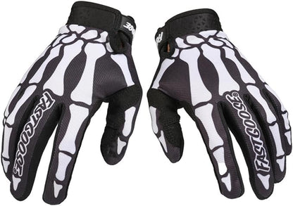 Skeleton Cool Motorcycle Bicycle Full Finger Off-Road Racing Gloves Outdoor by EXCEREY