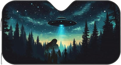 Alien Tree Car Sun Shade Windshield Sunshade Foldable Front Window Shield Cover - Image 8