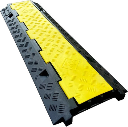 2 Pack Rubber Cable Ramp Hose Cable Protector Ramp 3 Channel 22000Lbs Load - Image 2