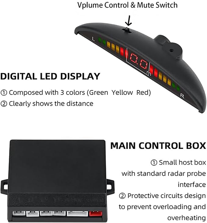 Car Reverse Backup Parking Sensor Radar System kit The LED Display - Image 4