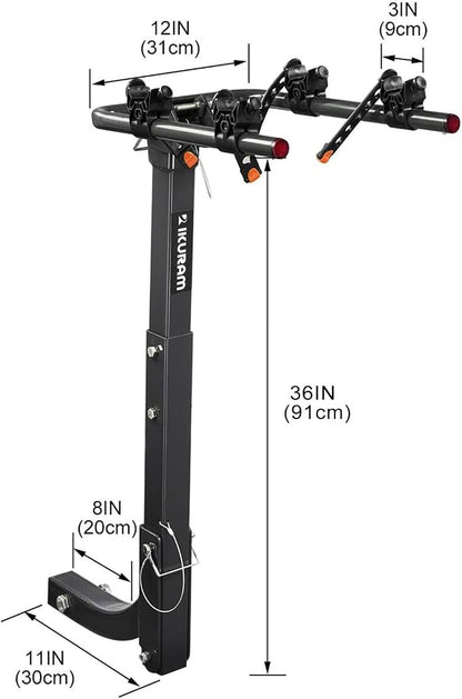2 Bike Rack Bicycle Carrier Racks Hitch Mount Double Foldable Rack - Image 2