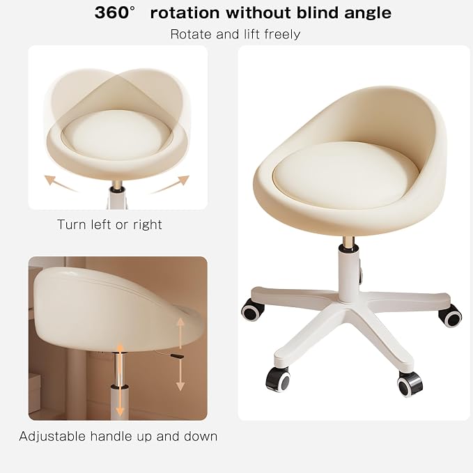 Rolling Stool Set of 2 Rolling Hydraulic Salon Stool - Image 3
