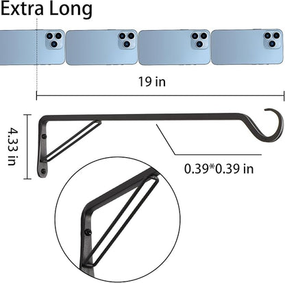 2 Pack Extra Long 18 Inch Heavy-Duty Rust-Resistant Solid Steel Plant Hangers - Image 2