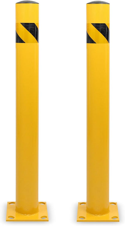 BISupply Safety Bollard Post Parking Barrier 2 Pack - 42in Yellow Pipe Bolt by BISupply