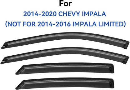Window Visors Rain Guards for 2014-2020 Chevy Impala, Out-Channel Window Vent - Image 2