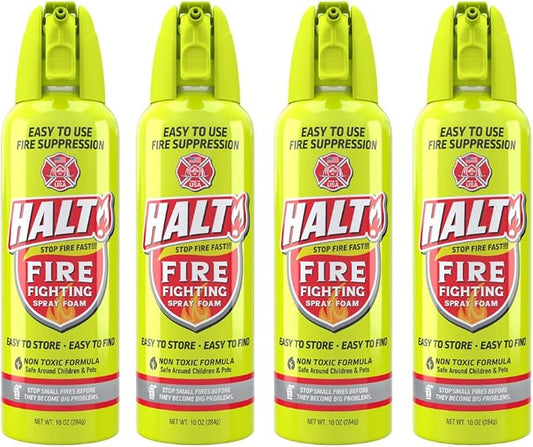 HALT! Fire Fighting Foam Spray – Non-Toxic, PFAS Free, and Find in Emergency – by HaltFireSafetyProducts