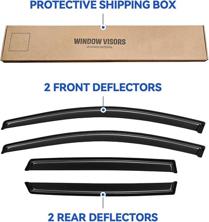 Window Visors Rain Guards for 2007 2008 2009 2010 2011 Honda CRV, Out-Channel - Image 6