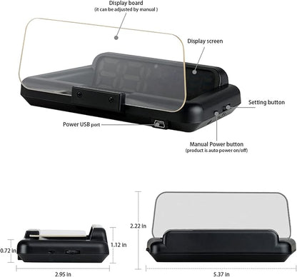 Heads up Display for Cars, C500 Car Digital GPS Speedometer, Stereo Projecting - Image 8