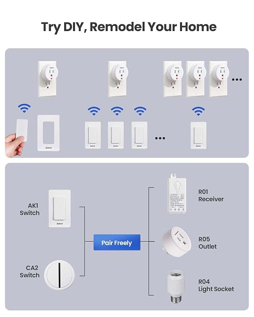 Remote Control Outlet Plug Switch, Buckle Design & Removable Wireless Light - Image 2