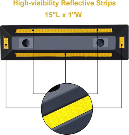 2 Pack Rubber Parking Guide Blocks Heavy Duty Wheel Stop Stoppers - Image 6