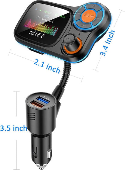TSNAM Wireless Car Bluetooth Adapter, Radio FM Transmitters HandsFree Call - Image 7
