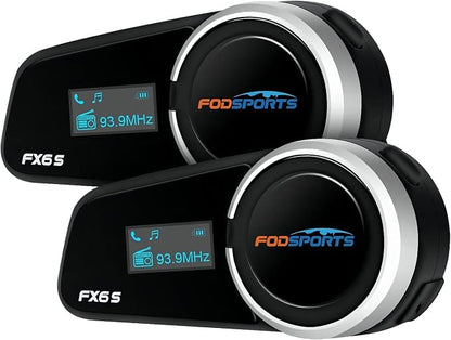 Fodsports FX6S Bluetooth Motorcycle Headset, 6-Way Motorbike Intercom Bluetooth by FODSPORTS