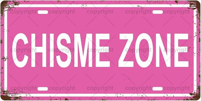 CHISME ZONE Space Vintage Metal Tin Sign License Plate Bar Cafe Garage Cave by Unknown